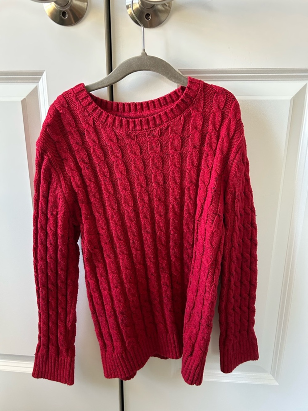 Gymboree Cherry Red Cable Knit Crewneck Sweater